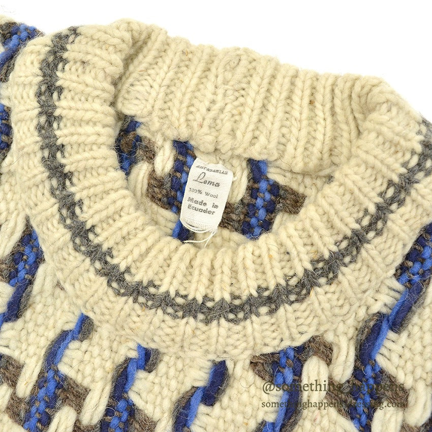 OLD ECUADOR HAND MADE WOOL KNIT SWEATER ...