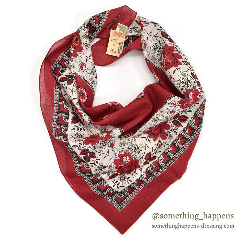 1980's DEADSTOCK BANANA REPUBLIC SAFARI & TRAVEL BANDANA RED...