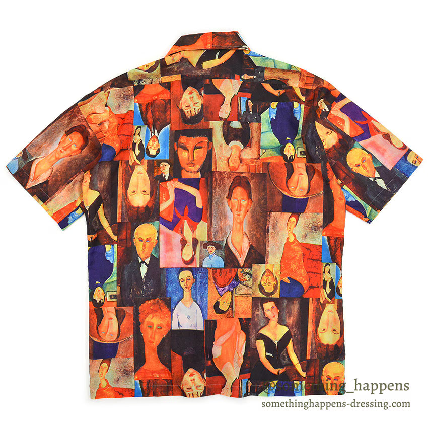 1970's MOJORCA Amedeo Modigliani ART PRINT S/S SHIRT ... L