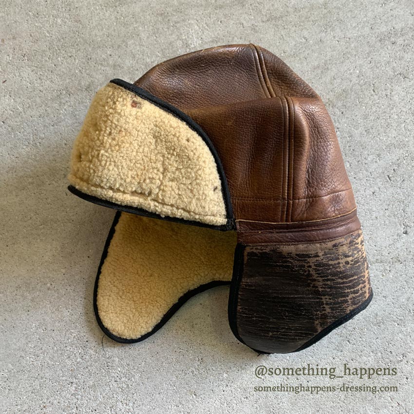 c.1920 LLBEAN AVIATOR LEATHER HAT...