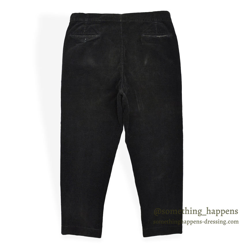 1960's BLACK CORDUROY SLACKS...W35/L28