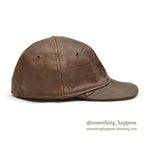 1980's~ BICK BROWN LEATHER CAP...XL