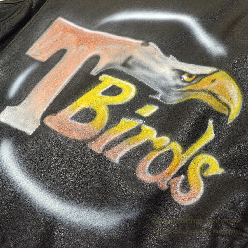 1980's SCHOTT 125 DOUBLE RIDERS JACKET BACK PAINT... 40