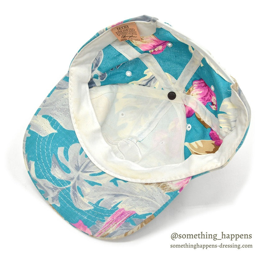 1990's DUCKS UNLIMITED FLORAL/BIRDS PRINT CAP...