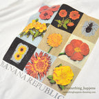 1980's~ BANANA REPUBLIC SAFARI & TRAVEL FLOWER ART T-SHIRT ... L
