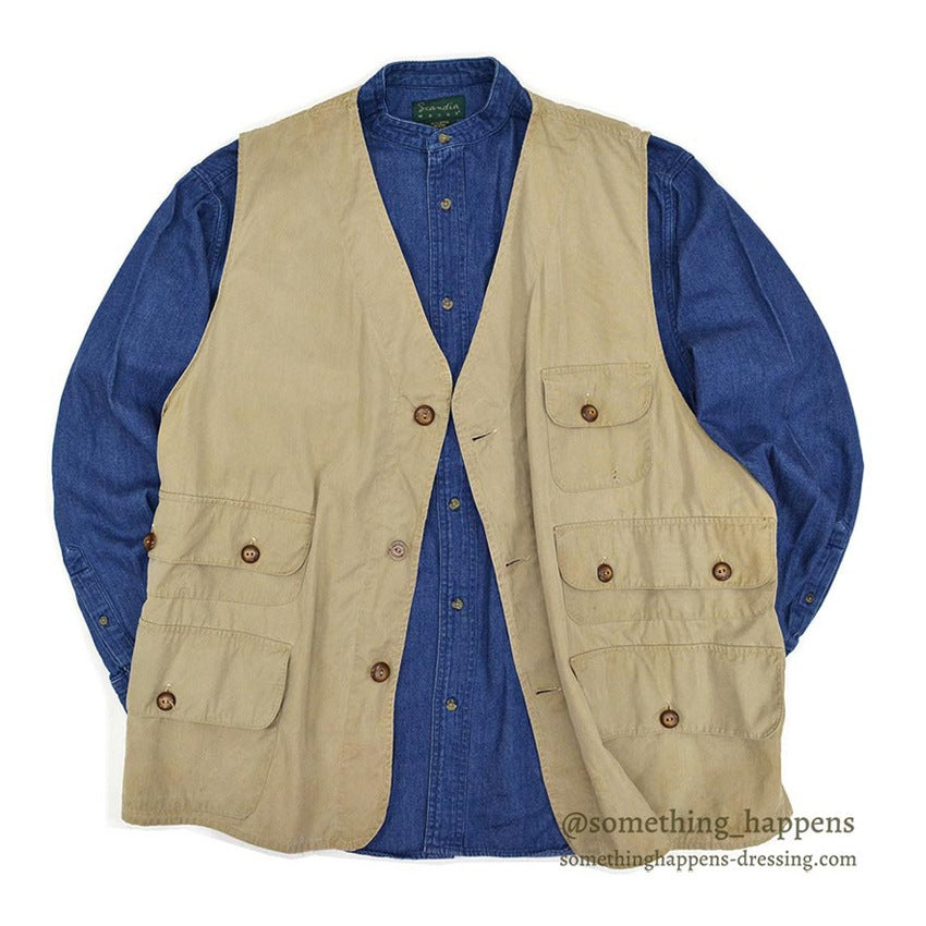1950's LLBEAN COTTON POPLIN HUNTING VEST BIG SIZE...