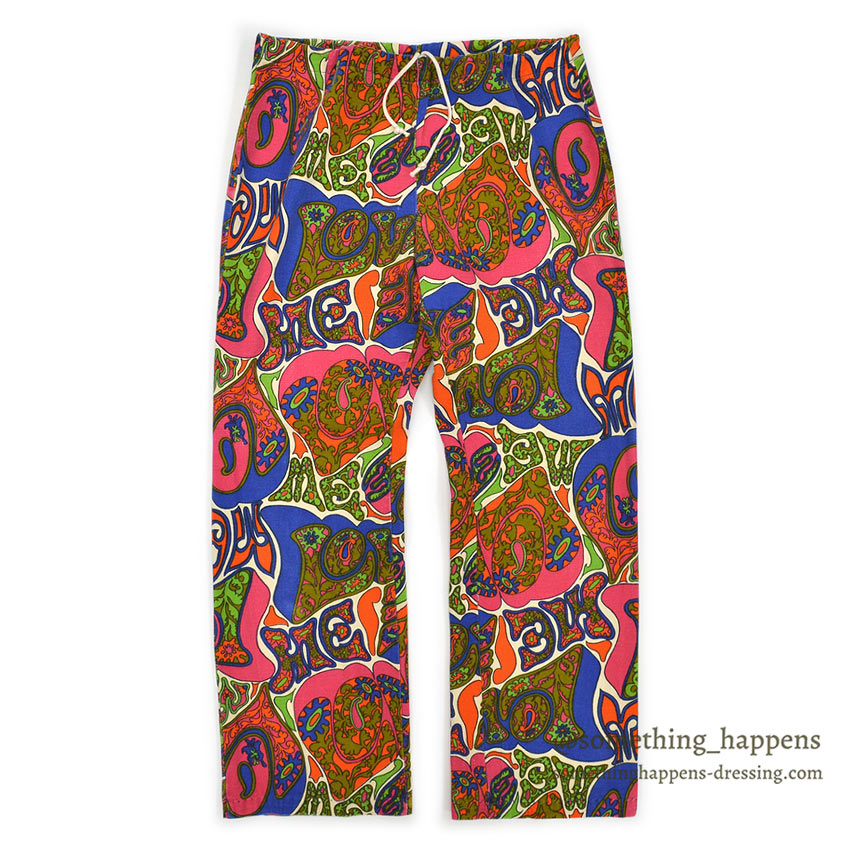 1960's JANTZEN LOVE ME ALL OVER PRINT COTTON PANTS... 36