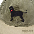 1990's BLACK DOG BRAND DOG EMBROIDERY TWO TONE CAP...