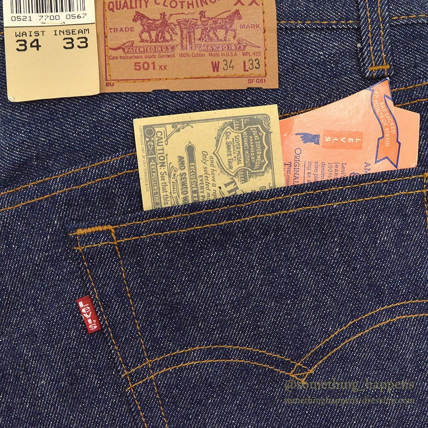 1990's DEADSTOCK Levi's 501 DENIM PANTS Made in USA... W34/L33