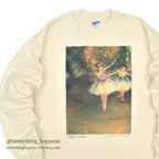 1990s DEADSTOCK HANES Edgar Degas Two Dancers on Stage Long-Sleeve T-Shirt ... Large