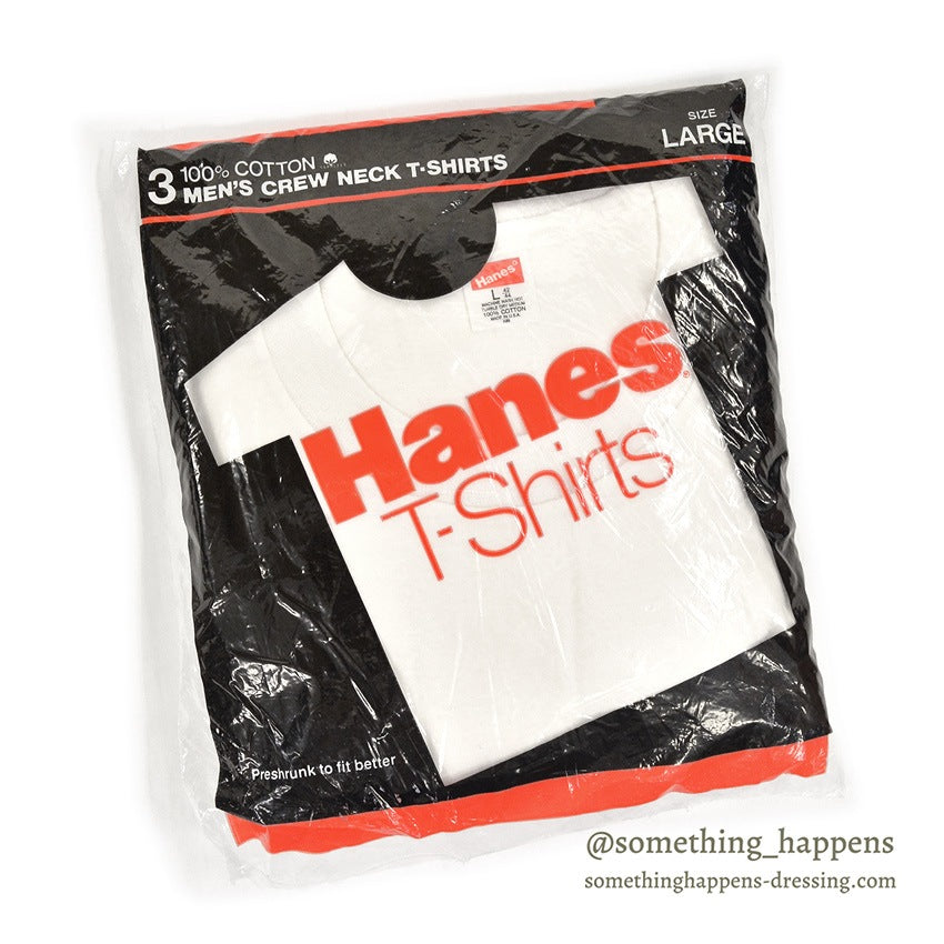 1980's DEADSTOCK HANES 3 PACK T-SHIRTS ... LARGE