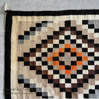 1940's~ NAVAJO RUG DOUBLE DIAMONDS PATTERN ... 145cm/78cm