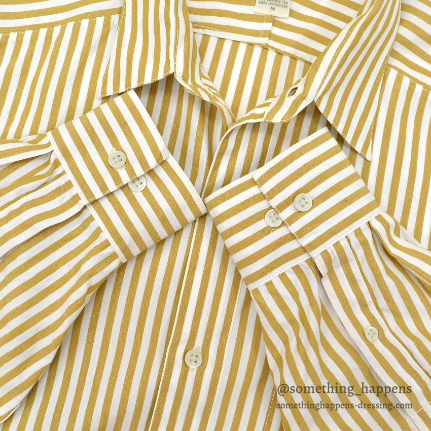 1980's BANANA REPUBLIC SAFARI & TRAVEL STRIPE SHIRT...M