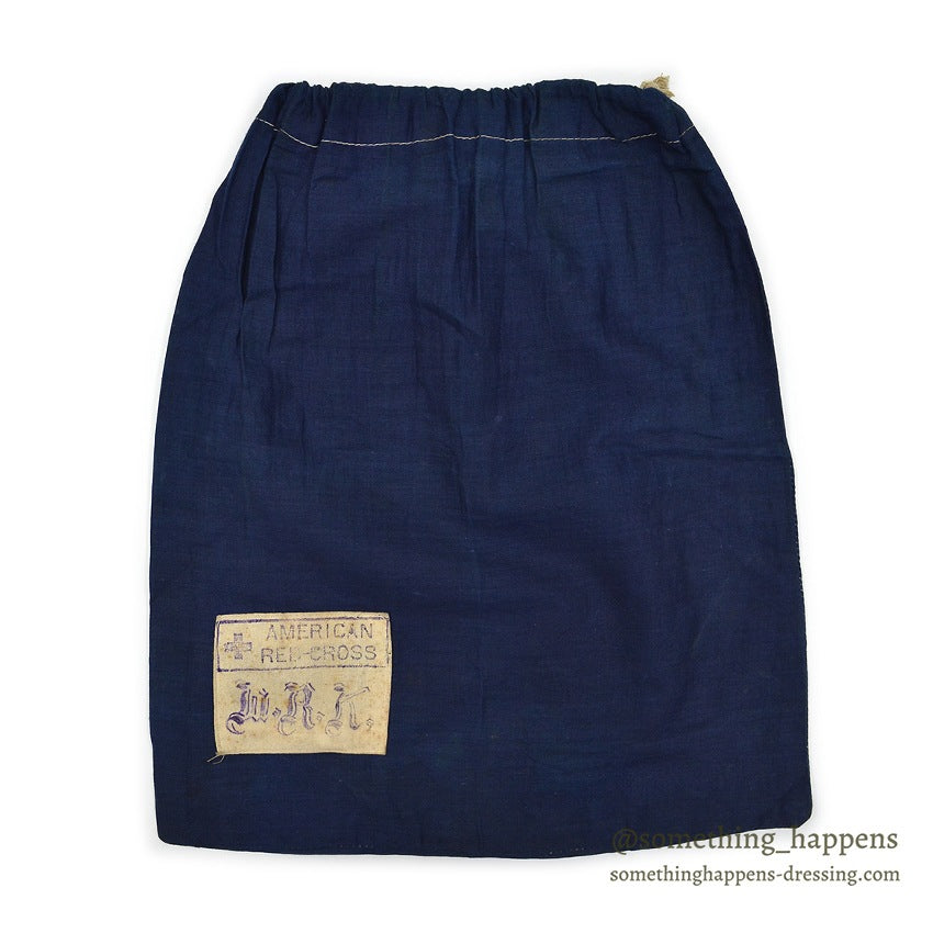 1910's WW1 ERA AMERICAN RED CROSS COTTON DITTY BAG BLUE...