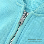 1960's PENNEY'S TURQUOISE ZIP UP SWEAT SHIRT RARE COLOR ... L