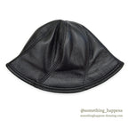 FAKE LEATHER ALL BLACK HAT 3 ...