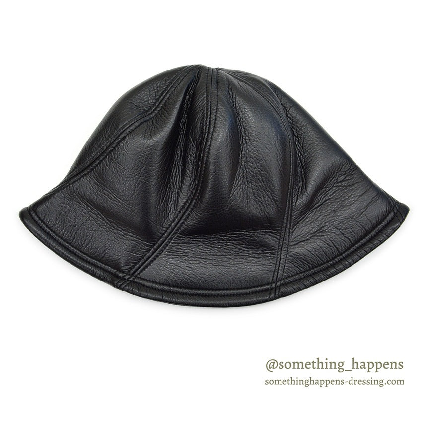 FAKE LEATHER ALL BLACK HAT 3 ...