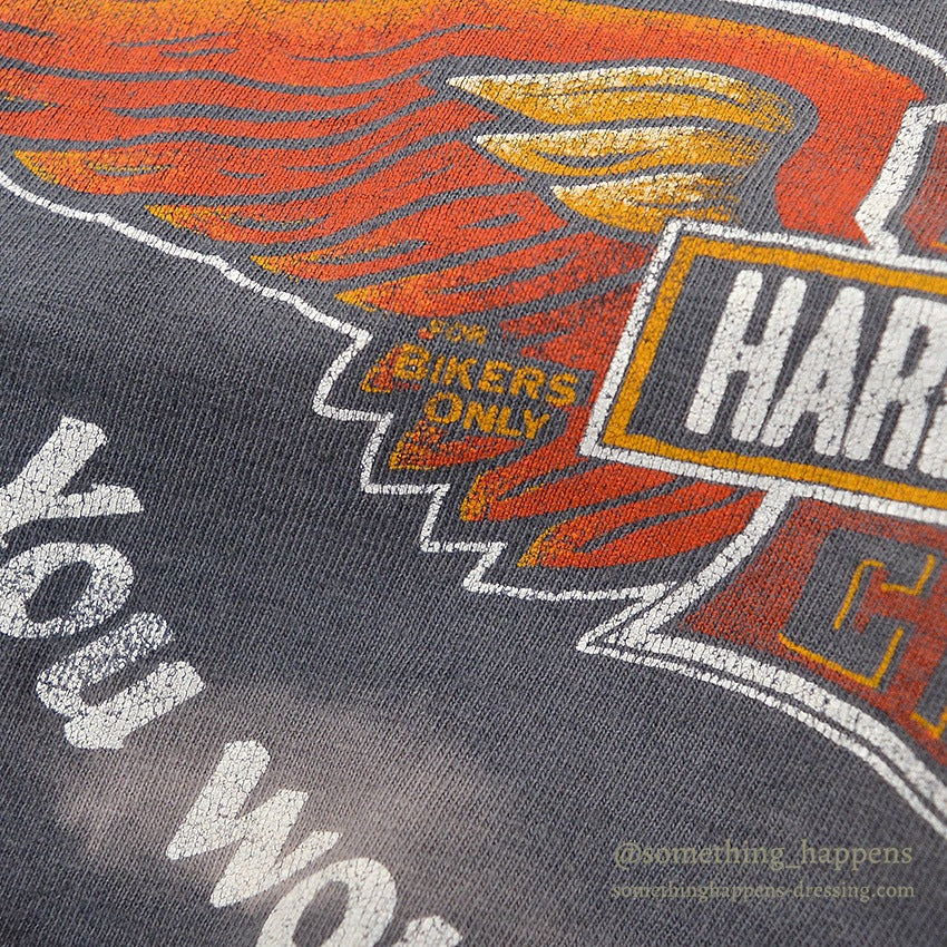 1980's HANES HARLEY-DAVIDSON FADED BLACK T-SHIRT ... L