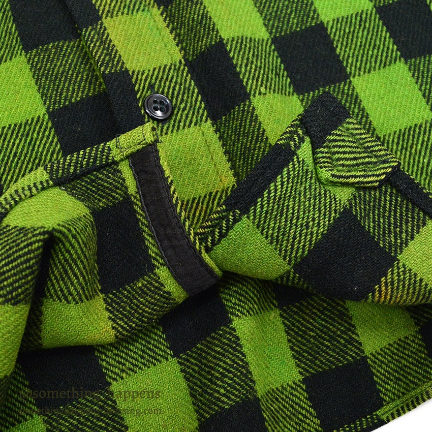 1950's PILGRIM GREEN/BLACK WOOL SHIRT UNUSUAL...