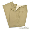 1960's DEADSTOCK USARMY TROUSERS, MEN'S, COTTON KAHKI SHADE-1 ... W33/L29