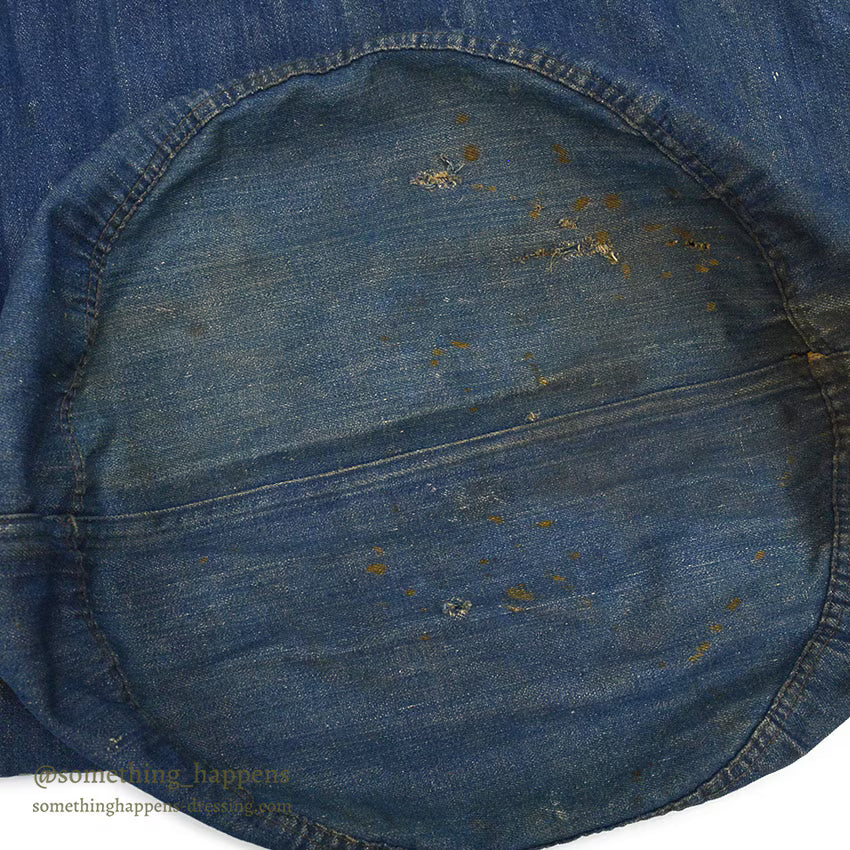1910's USARMY WW1 ERA BLUE DENIM BARRACKS BAG HAND PAINT...
