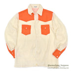 1970's~ INDIA TWO-TONE WESTERN SHIRT... L