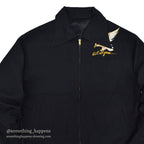 1950's~ JAPAN SOUVENIR JACKET TIGER HEAD UNUSUAL JACKET BLACK...
