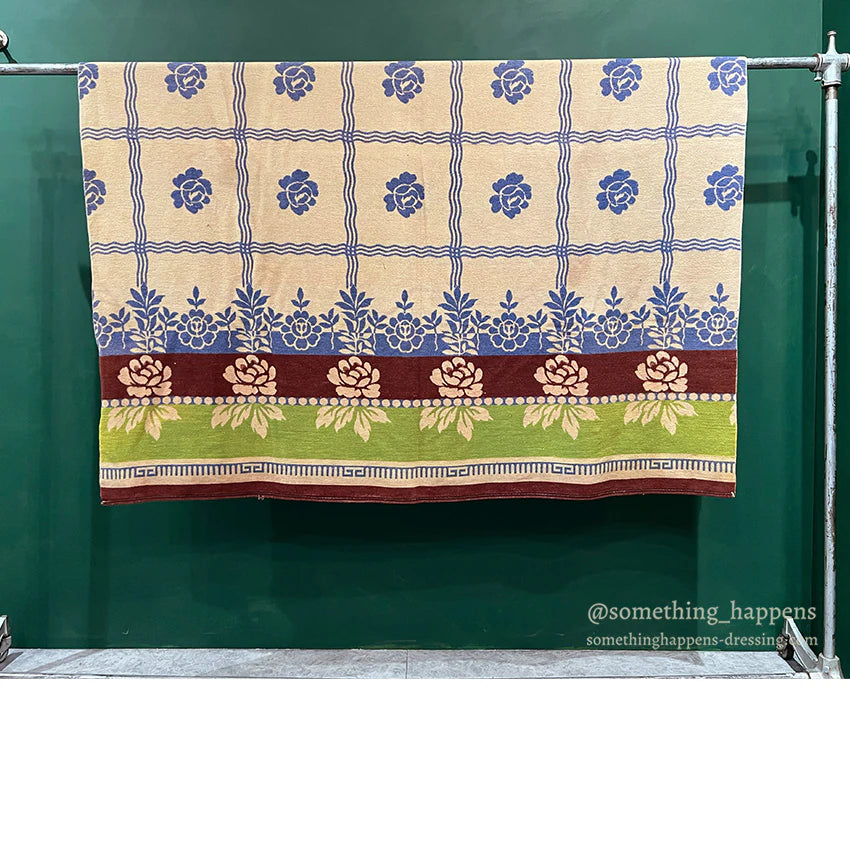 ~1950's BEACON FLORAL PATTERN BLANKET ... 180cm/160cm