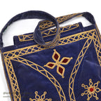 1950's~ KHYBER HAND MADE EMBROIDERED BLUE VELVET SHOULDER BAG...