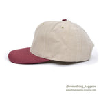 1990's DEADSTOCK LIGHT GRAY/MAROON SNAP BACK CAP Made in USA...