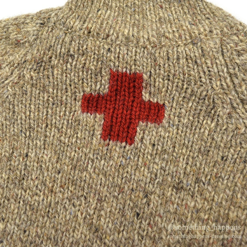 ABERCROMBIE & FITCH RED CROSS WOOL SWEATER LIGHT BROWN ... XL