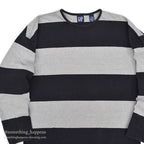 1980's~ GAP WIDE BLACK STRIPE COTTON L/S TEE...XL