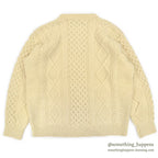 OLD IRISFREE WOOL HAND KNIT ARAN SWEATER...