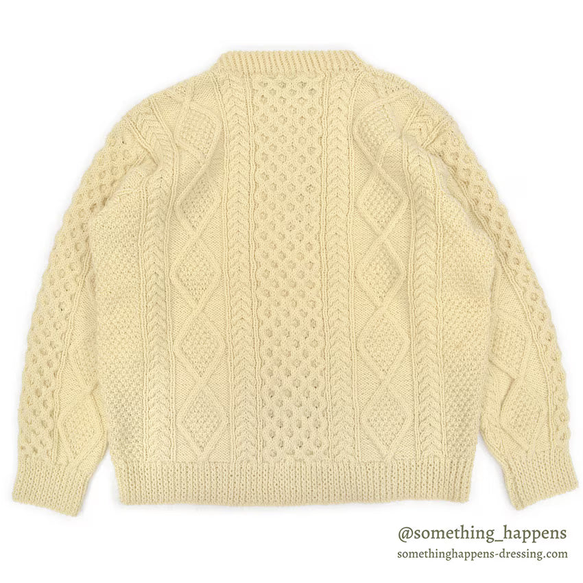 OLD IRISFREE WOOL HAND KNIT ARAN SWEATER...