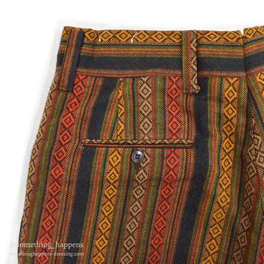 1970's MACH II BY ARROW MULTI STRIPE PATTERN FLARE PANTS... W32/L29