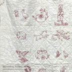 REDWORK HAND EMBROIDERY BABY QUILT... 120cm/107cm