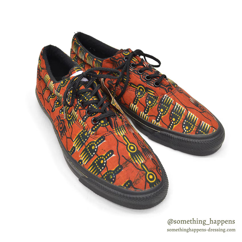 1990's DEADSTOCK CONVERSE AFRICAN PRINT BROWN SKIDGRIP LOW ... 7 1/2