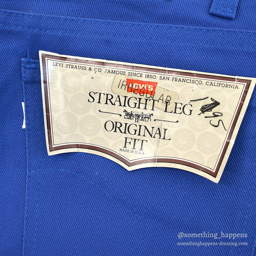 1980's DEADSTOCK Levi's 505-2818 BLUE COTTON TWILL PANTS... W31/L34