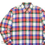 ~1980's CUZZENS PLAID COTTON DRESS SHIRT MADE IN IATLY 1 ... L