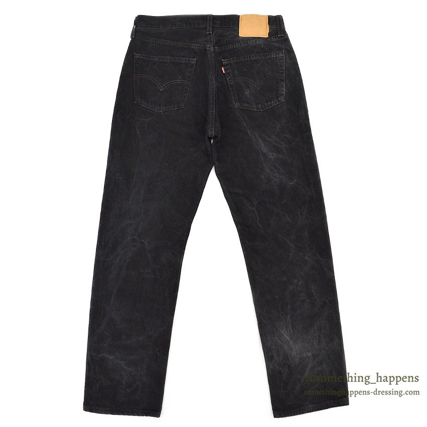 1990's Levi's 501 BLACK DENIM PANTS Made in USA SMOKY FADED... W34/L32