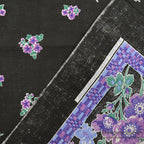 ~1970's WAMCRAFT FLORAL PATTERN MIX COLOR BANDANA BLACK ...