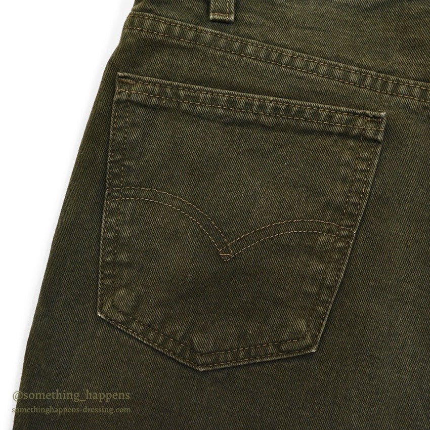 1990's Levi's 550 MOSS GREEN DENIM SHORTS... W33/L00