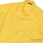 1980's~ YELLOW SILK S/S SHIRT ...