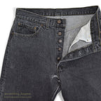 1990's Levi's 501 BLACK DENIM PANTS CHOPPED... W32