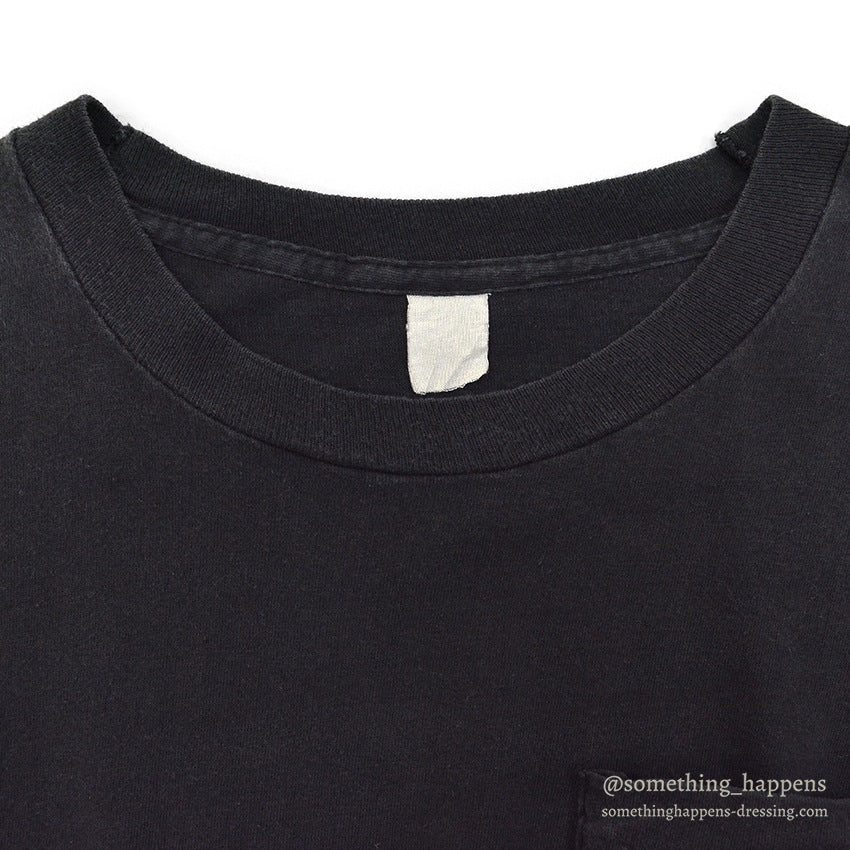 1970's~ BLACK PLAIN POCKET T-SHIRT ...