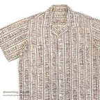 1950's GEOMETRIC PATTERN RAYON SHIRT...