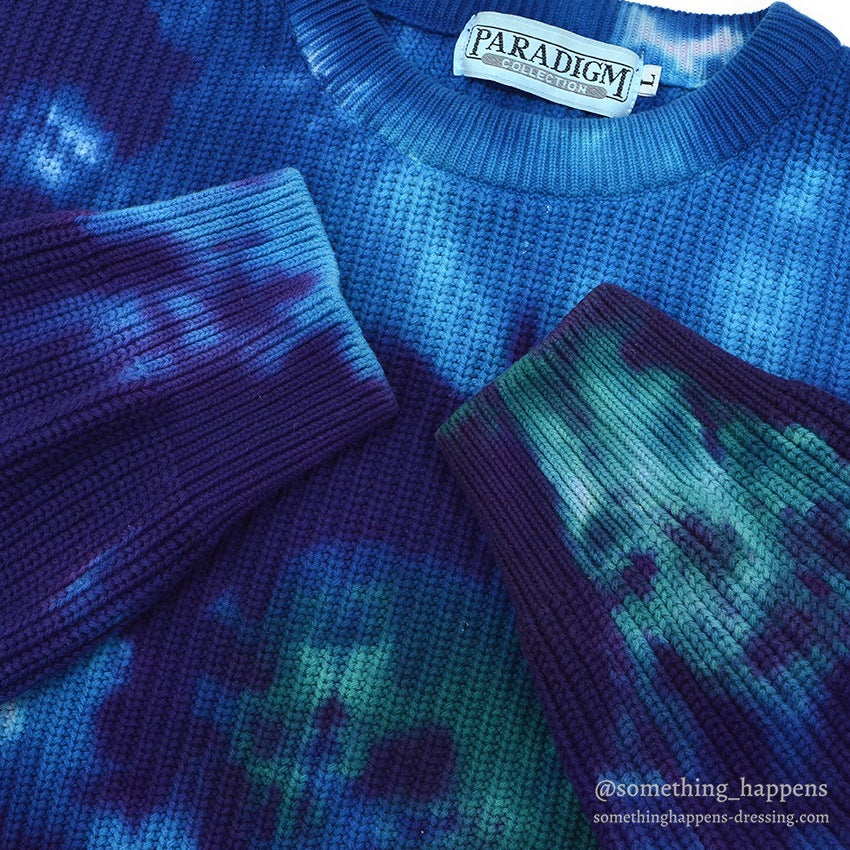 1990's PARADIGM TIE DYE COTTON KNIT SWEATER ... L