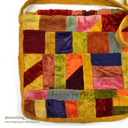 1970's PATCHWORK QUILT VELOR BAG...