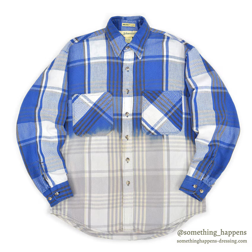 1980's ST JOHN'S BAY BY BIGMAC FLANNEL SHIRT / BLEACH... M