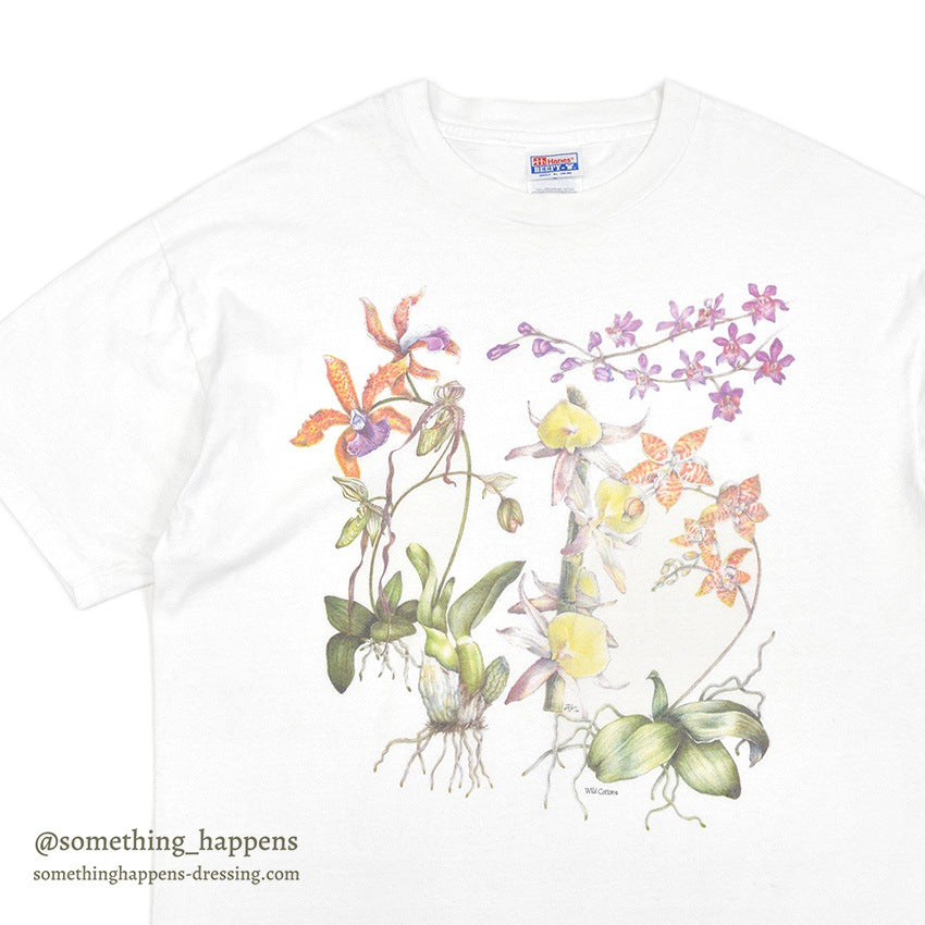 1990's HANES ORCHILDS FLOWER T-SHIRT... L